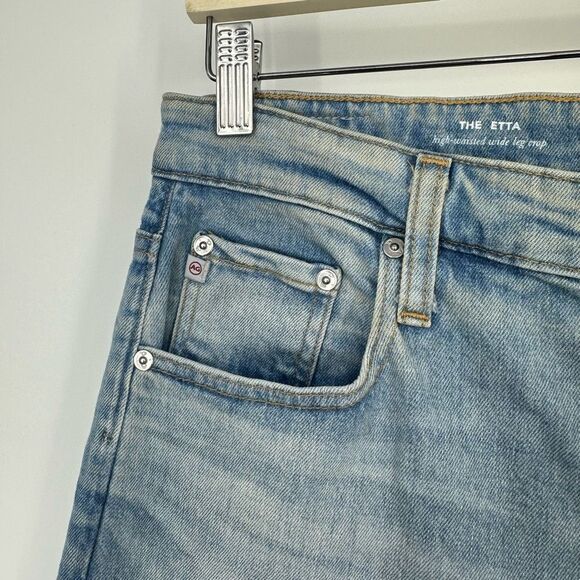 AG Adriano Goldschmied Jeans Women's 31 Etta High Waist Wide Leg Crop Rave Boho - Picture 12 of 15